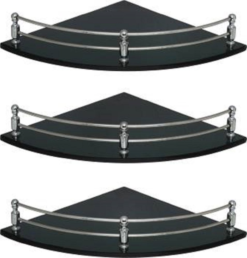 Black Plastic Bathroom Corner Rack
