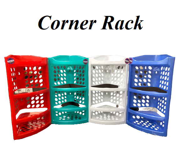 Multicolor Triangle SKD Plastic Bathroom Corner Rack, For Bathroom, Home etc, 3