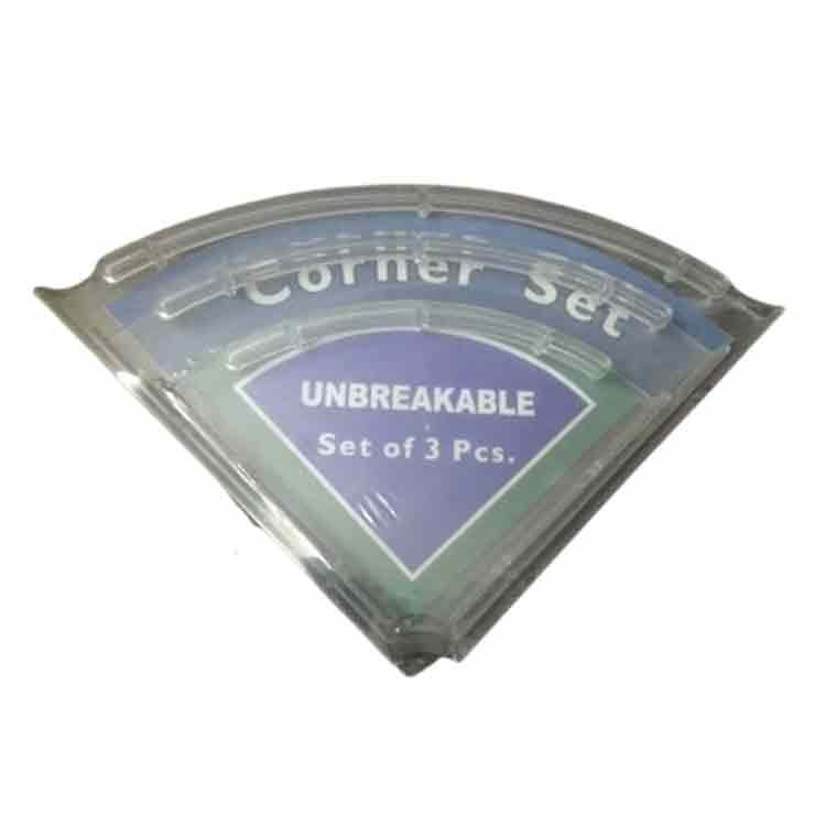Transparent Unbreakable Plastic Corner Shelf, For Bathroom, Size: 12x12 Inch