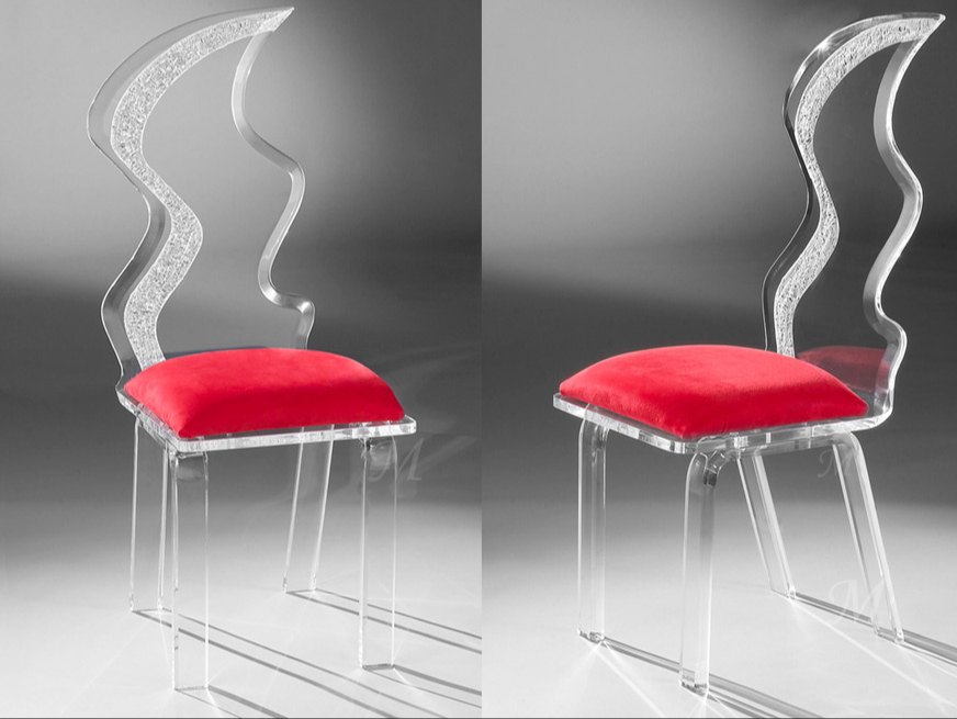DD DESIGNS Transparent Fancy Acrylic Chair, For Indoor / Outdoor, Back Style: Straight