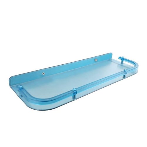 Blue Rectangular Acrylic Bathroom Shelf