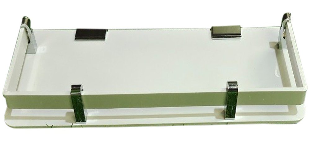 White Acrylic Rectangular Bathroom Shelf