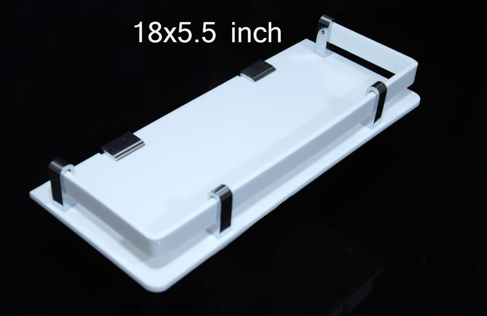 Plain White 18x5.5 Inch Acrylic Bathroom Shelf