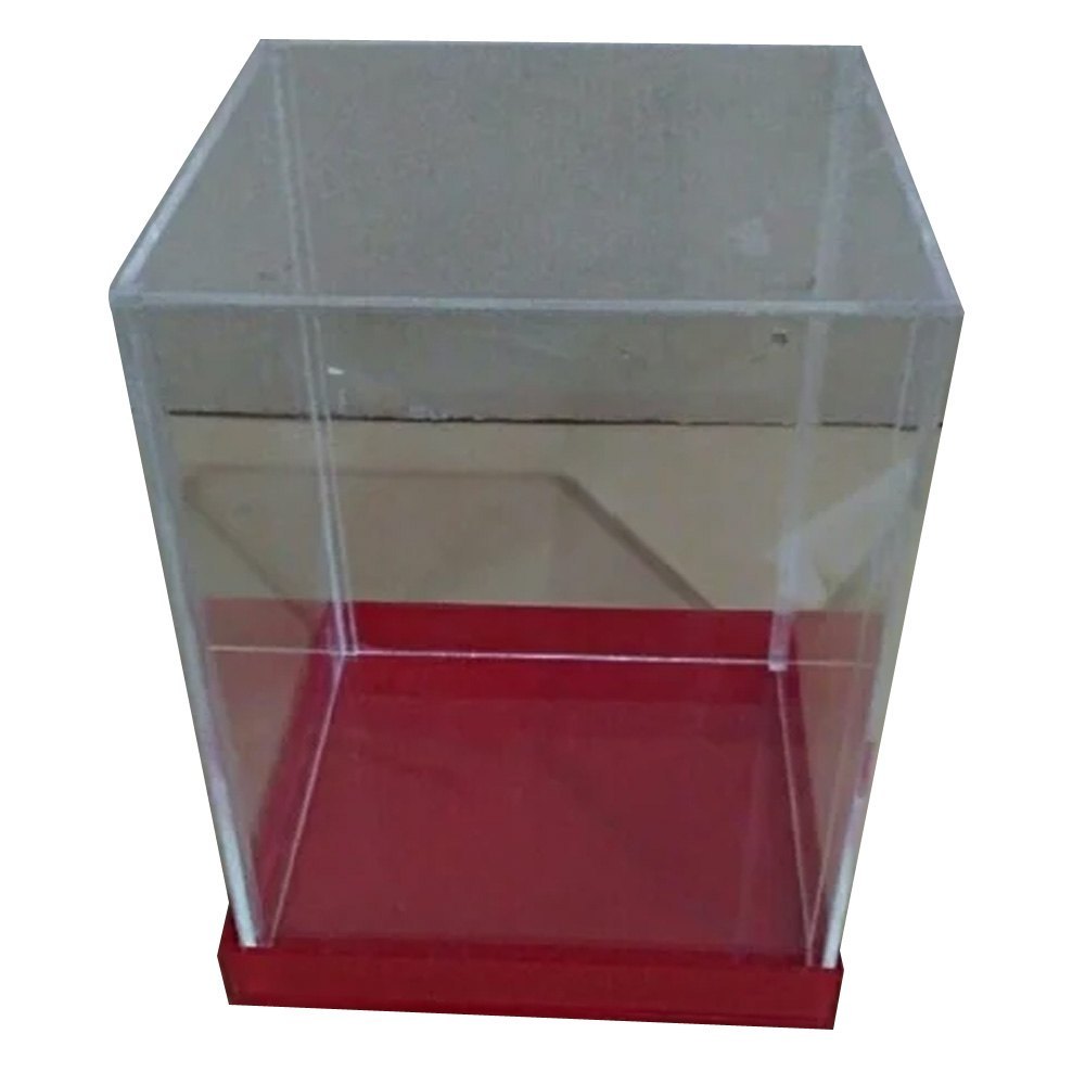 Glossy Transparent Acrylic Display Cabinets, For Home, 7x7x10 Inch (lxwxh)