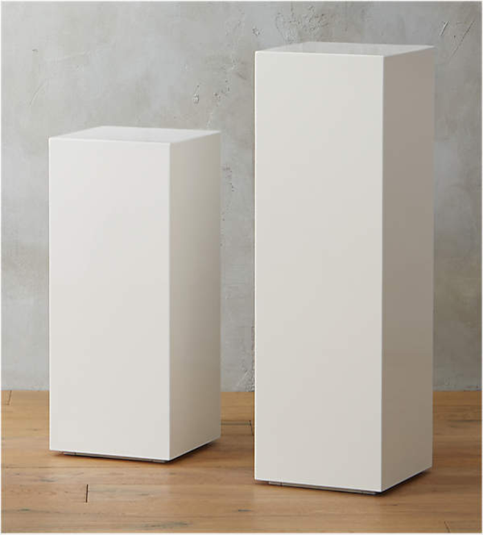 Square White Acrylic Pedestal Stand 12  x 12 , Size: Sml, Assembled by Company at Site