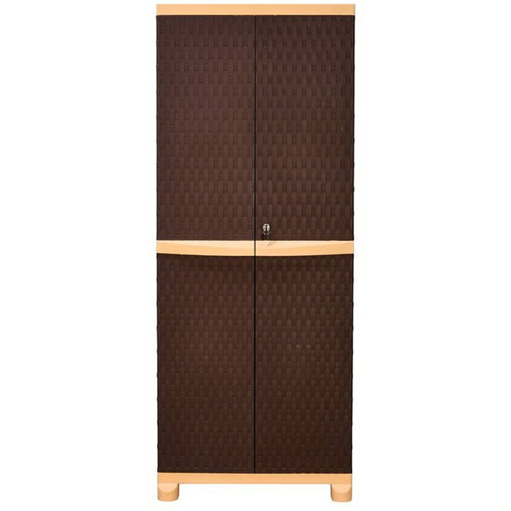2 Doors Nilkamal Brown Plastic Almirah