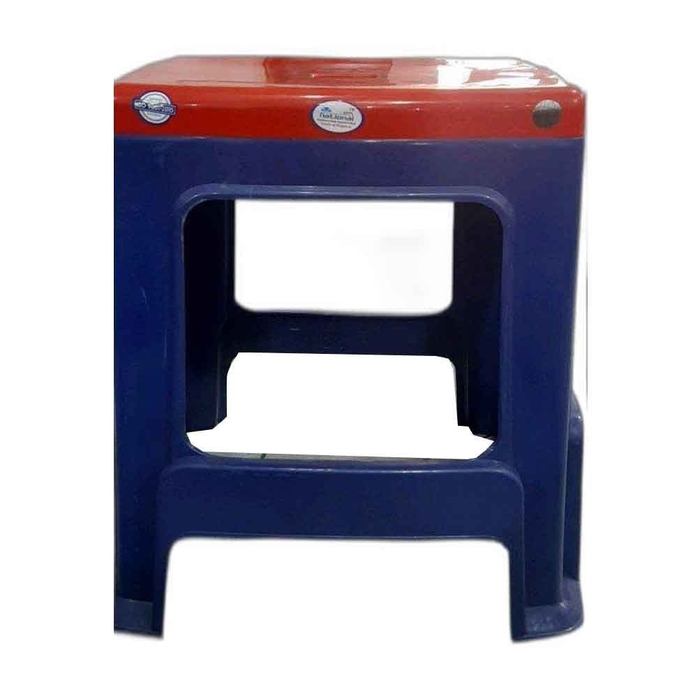 Blue And Orange Nilkamal Rectangle Plastic Stool