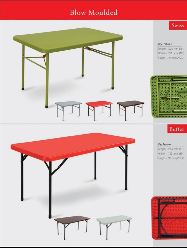 Red Supreme Blow Moulded Folding Table