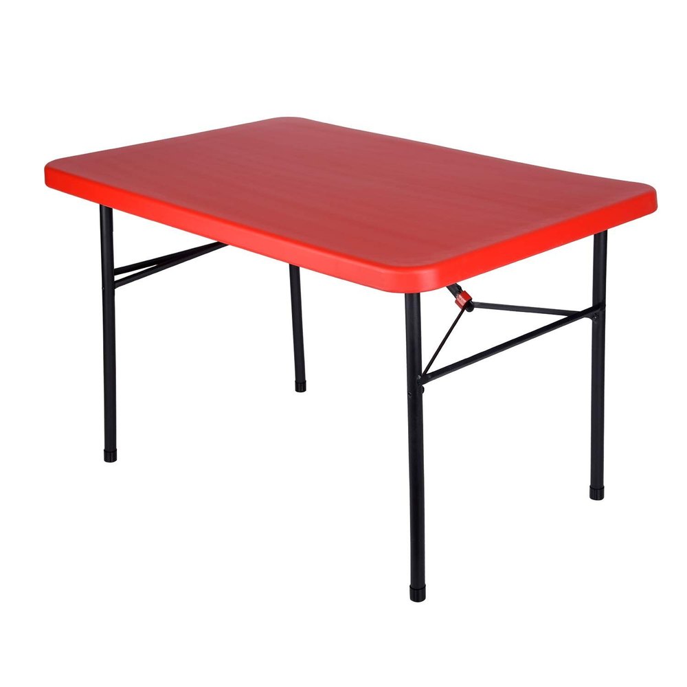 Plastic BROWN/RED/BLACK Supreme Blow Moulded Folding Table