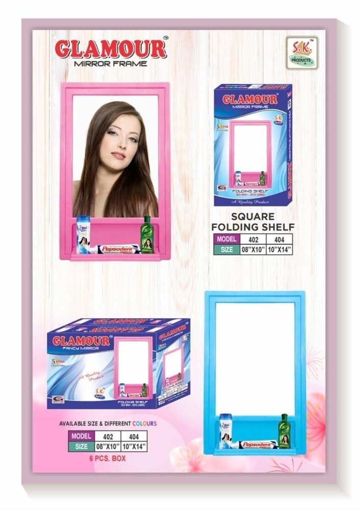 Plastic and Glass Multicolor Glamour Mirror Frame