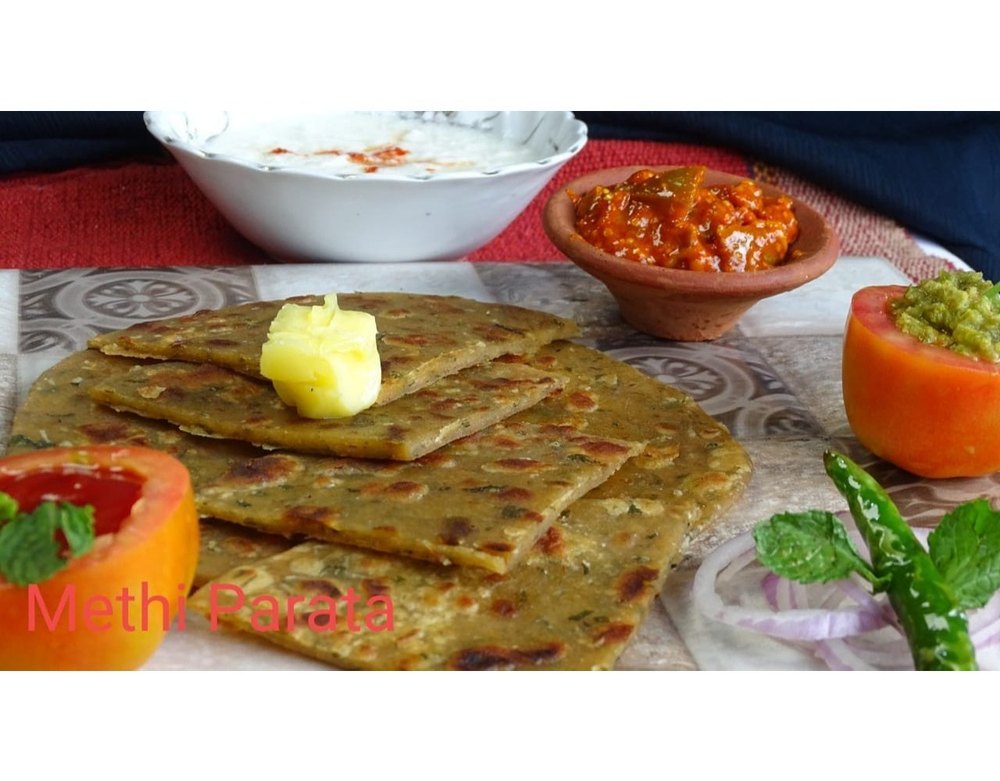 SunTan Foods Shallow Fry Frozen Methi Paratha, Packaging Type: Packet