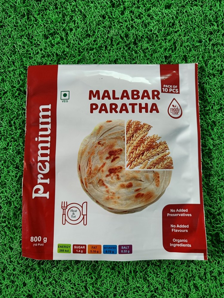 Crispy And Flaky Refined Wheat Flour Malabar Paratha (pack of 10), 800g, Packaging Type: Packet