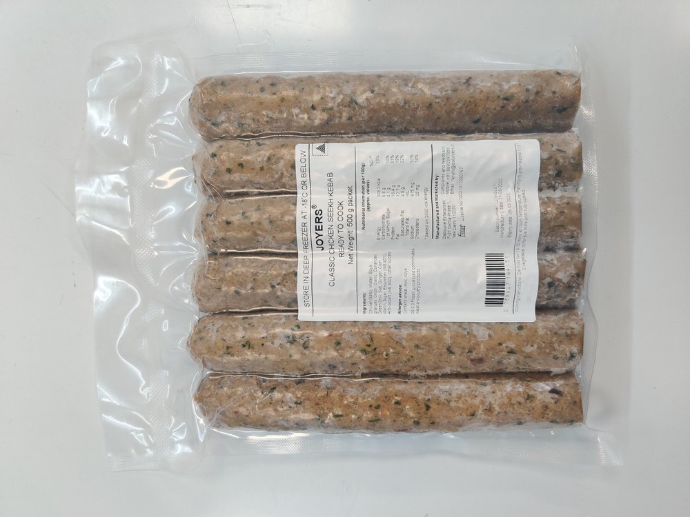 Joyers Deep Fry Classic Chicken Seekh Kebab, Packaging Type: 500g