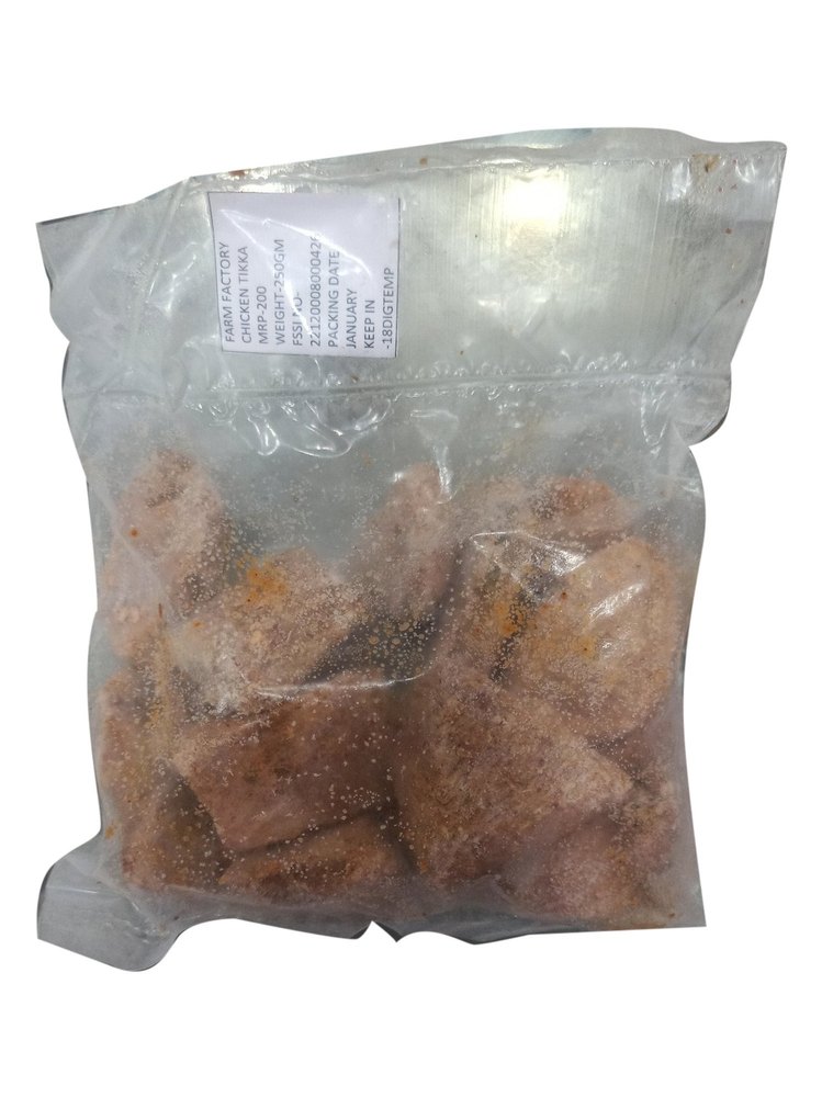 Frozen Chicken Tikka, Packaging Type: Plastic Bag, Packaging Size: 250 Gm