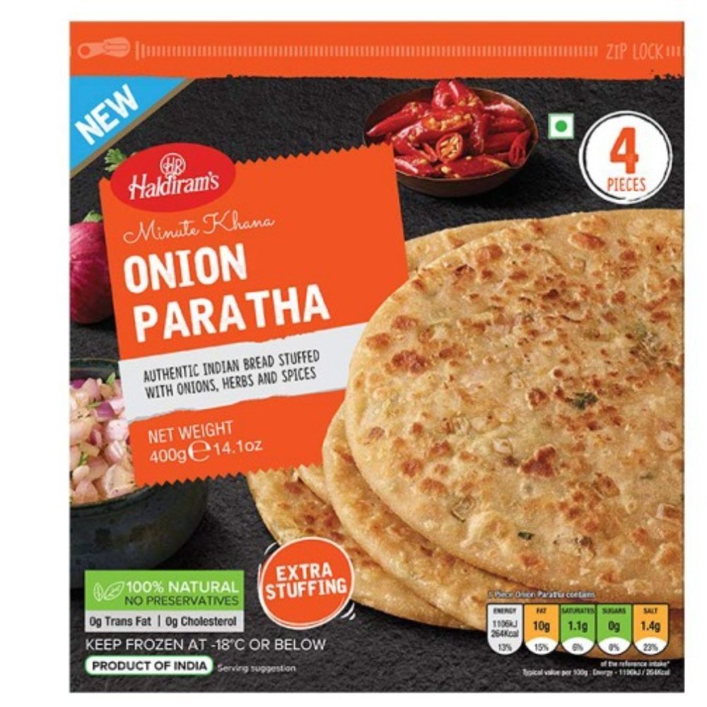 Tawa fry 400g Haldiram Onion Paratha FROZEN, Packaging Type: Packet