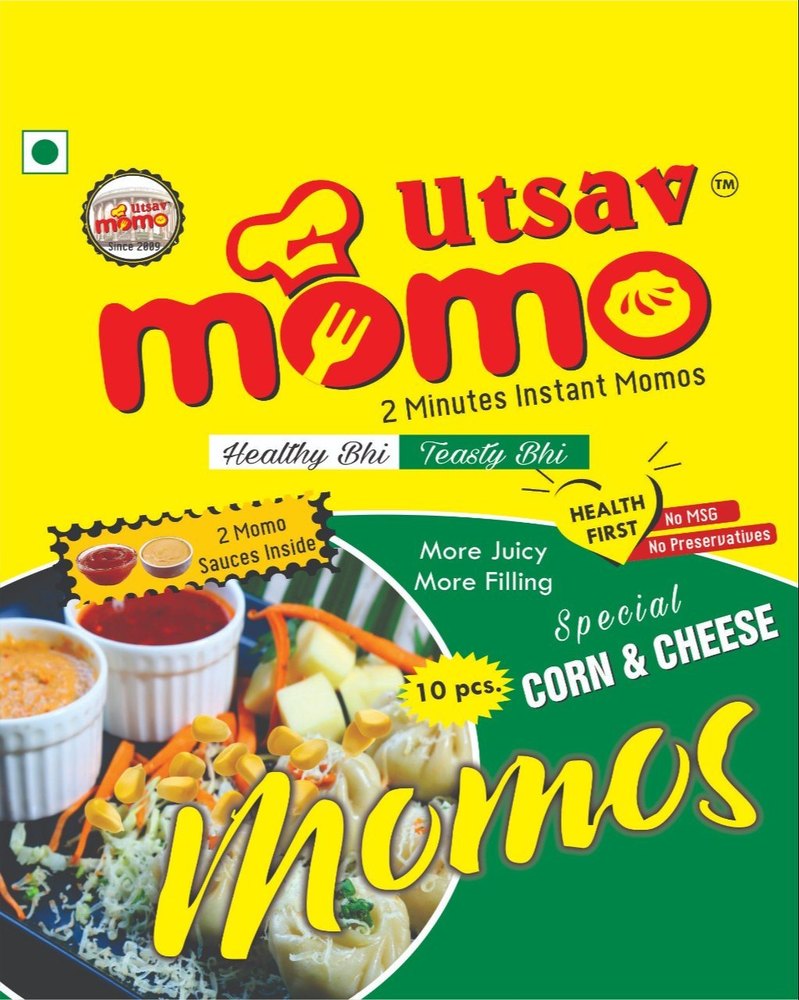 Cornstarch And Refined Flour Utsav Momo Frozen Veg Cheese Corn Momos, Packaging Type: Packet