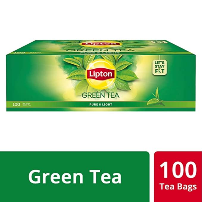 PLAIN LIPTON GREEN TEA 100 SACHET BOX, Powder