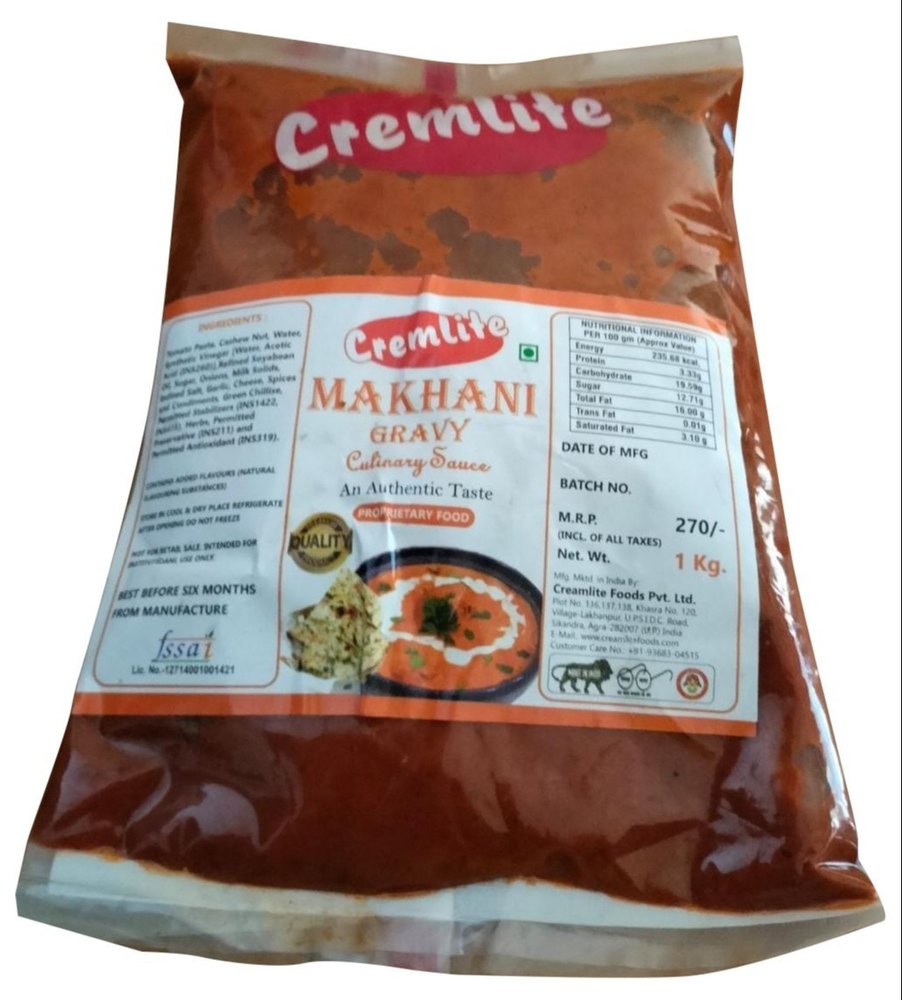 Cremlite Instant Dal Makhani Grevy, 1kg, Packaging Type: Packet