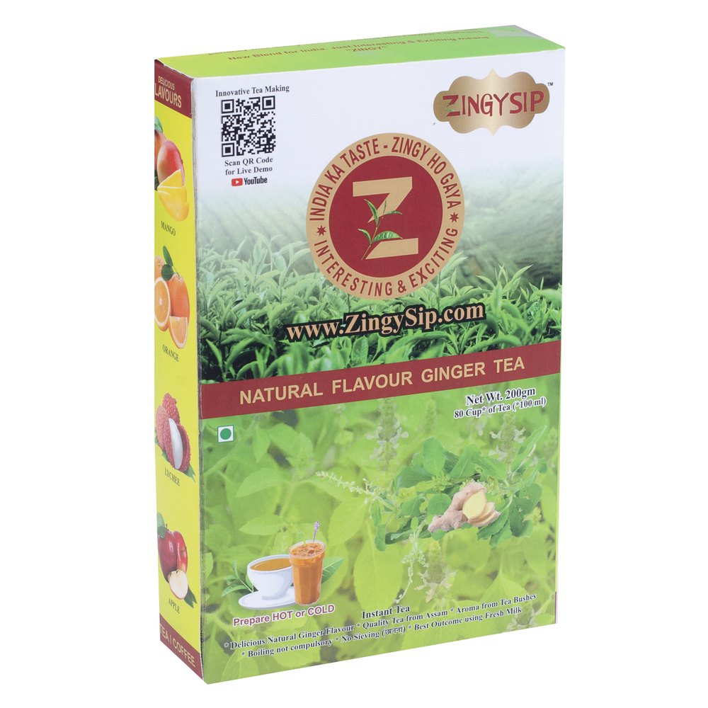 Blended Zingysip Natural Dry Ginger Tea ( 200 gm.) - Serve Hot or Cold, Grade: Premium