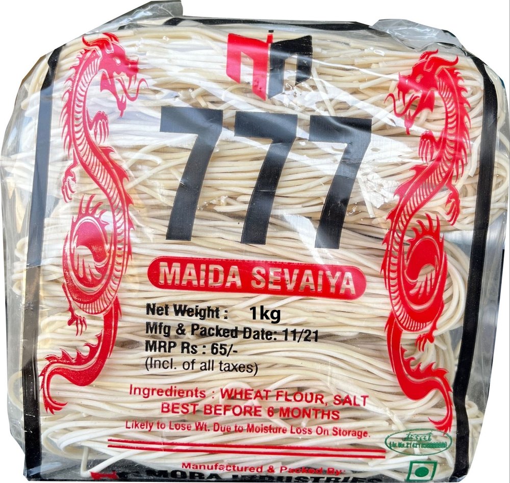 777 Wheat Flour 1Kg White Vermicelli Noodle, Packaging Size: 700grms