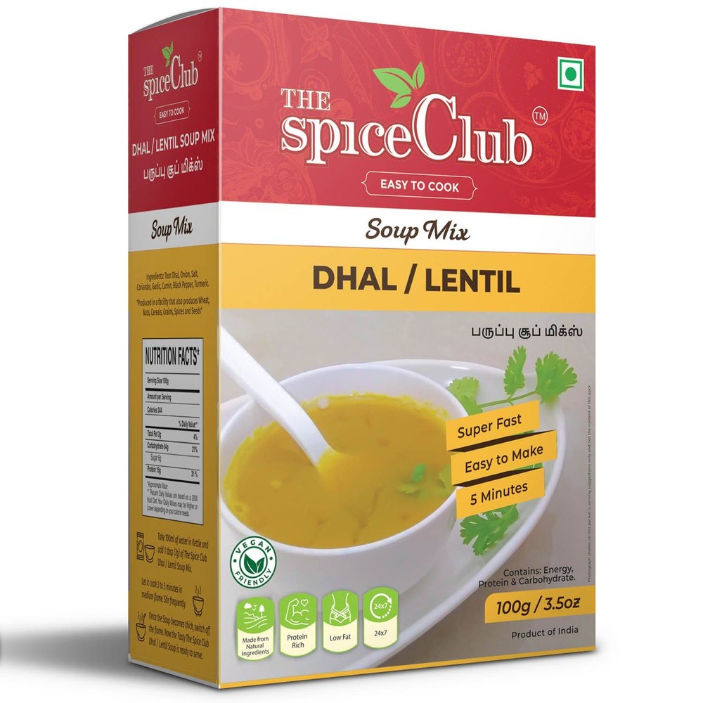 The Spice Club Lentil Soup Mix, For Cooking, Packaging Size: 100g