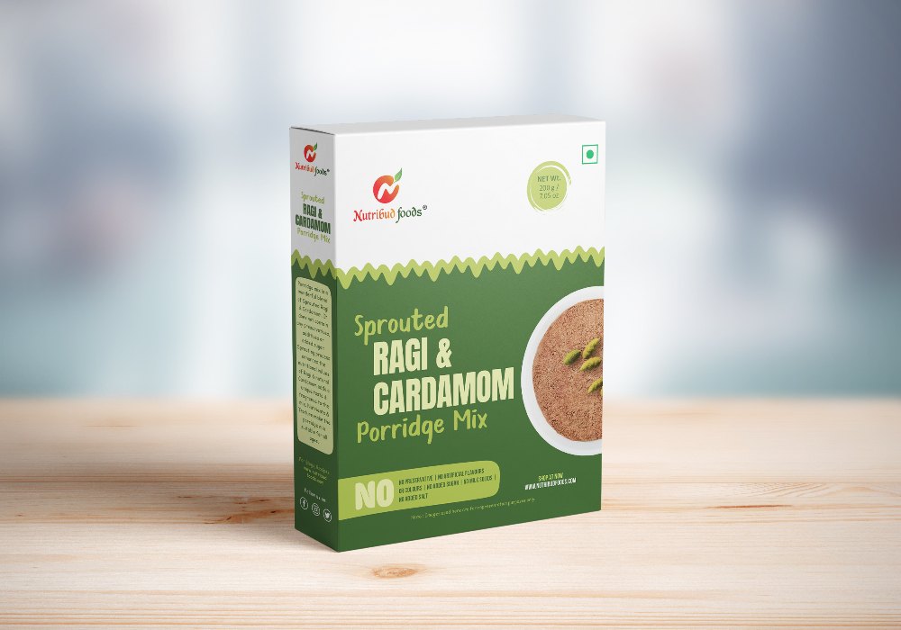 9 Months Sprouted Ragi & Cardamom Porridge Mix, Packaging Type: Box, Powder