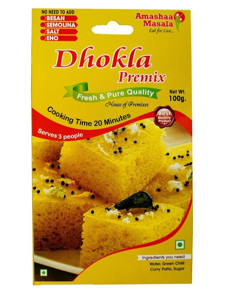 Gujrati Dish Besan Instant Dhokla Prermix, Packaging Type: Packet, Packaging Size: 100 G