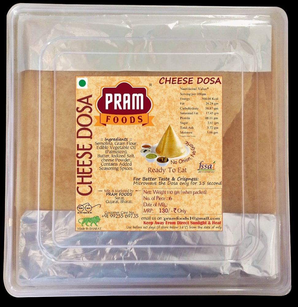 Cheese Dry Dosa, Packaging Type: Box, Energy: 504.08 Kcal