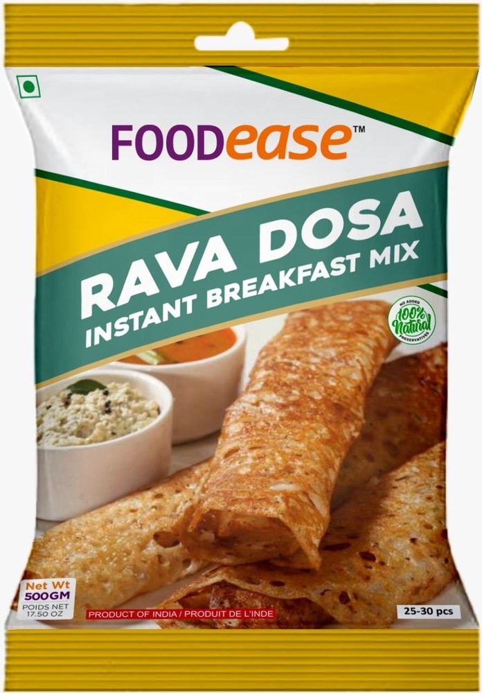 South Indian Foodease Rava Dosa Instant Breakfast Mix, Packaging Type: Packet, Packaging Size: 500g