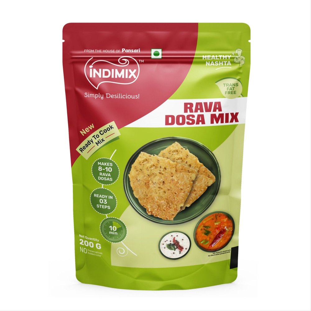 Rawa Idli 200 G Pansari Indimix Rava Dosa Mix, Packaging Type: Packet