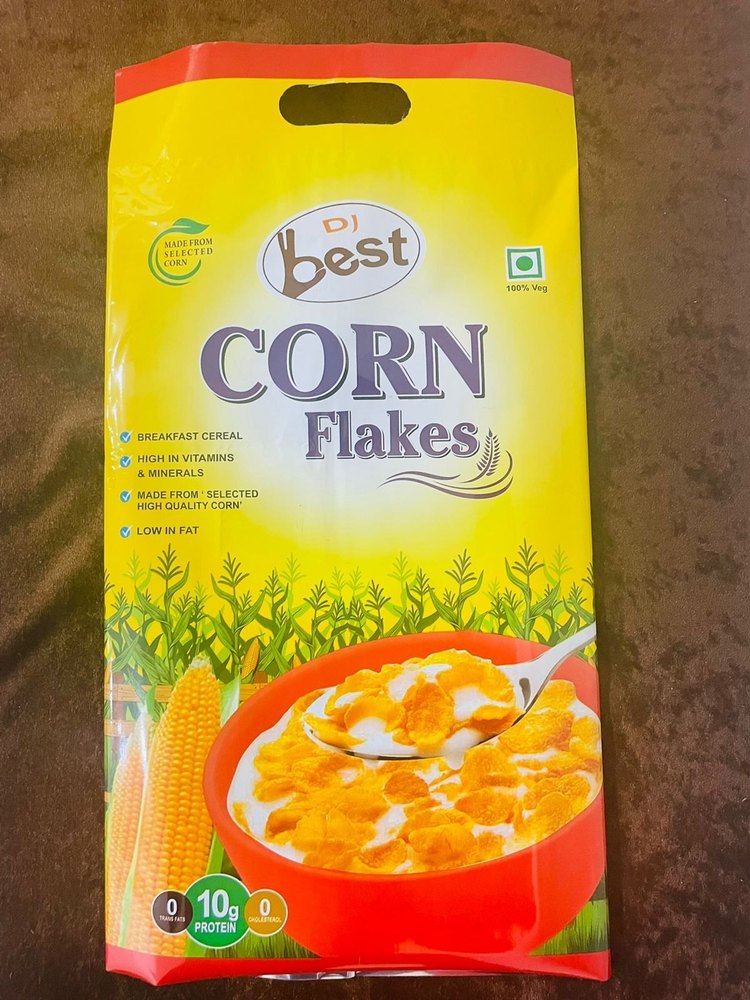 Printed Polyester Laminated Corn Flakes Packaging Pouch, Heat Sealed, Thickness: 70 Micron