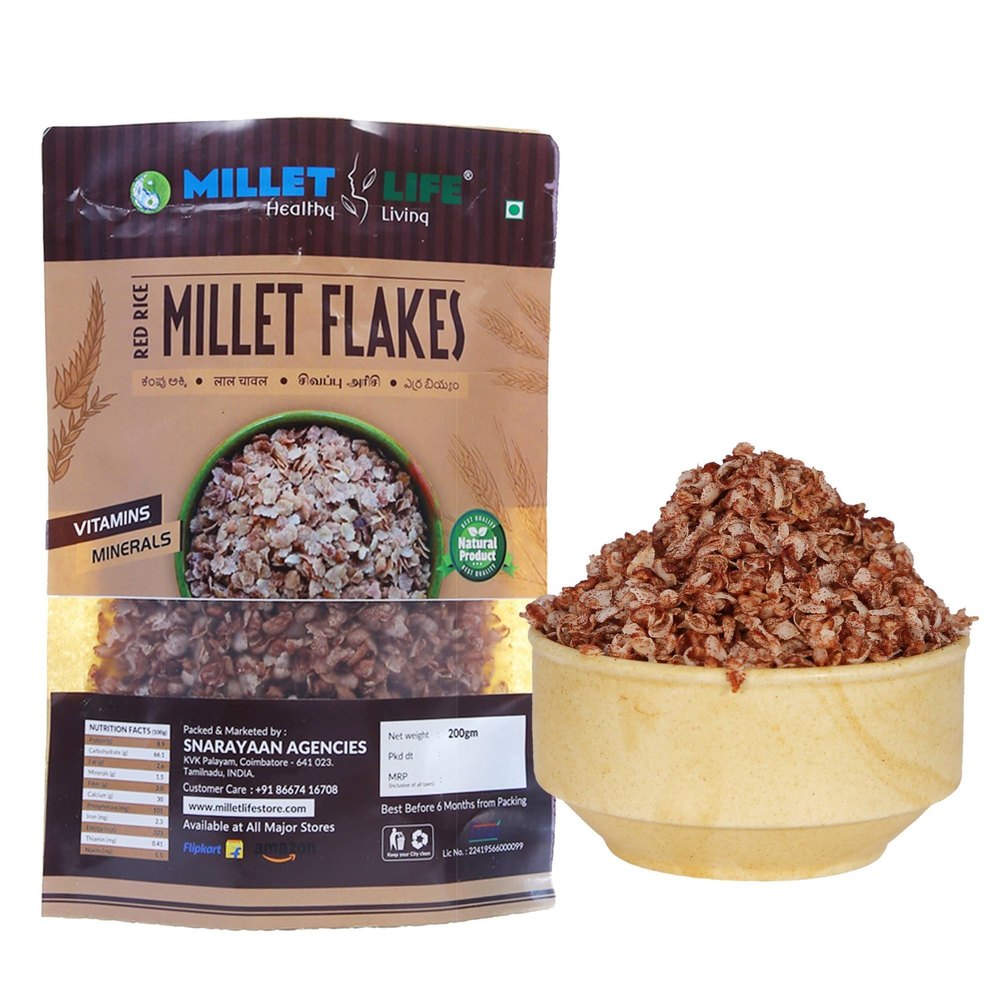 Millet Life Red Rice Flakes, Packaging Type: Packet