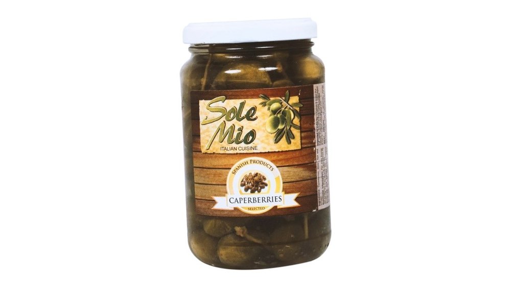Green Solemio Caperberries Olives, Packaging Size: 500 G, Packaging Type: Glass Jar