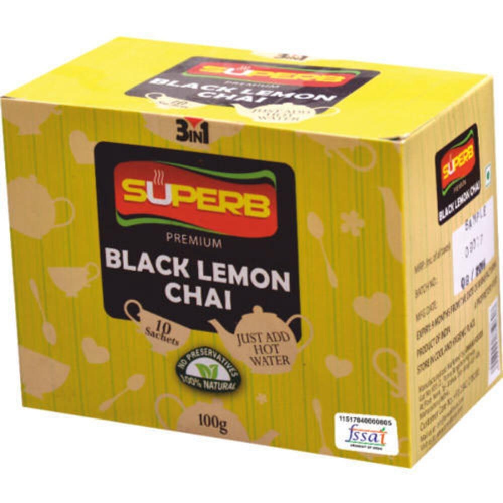 Premium Black Lemon Premix Chai, Pack Size: 10 Sachets