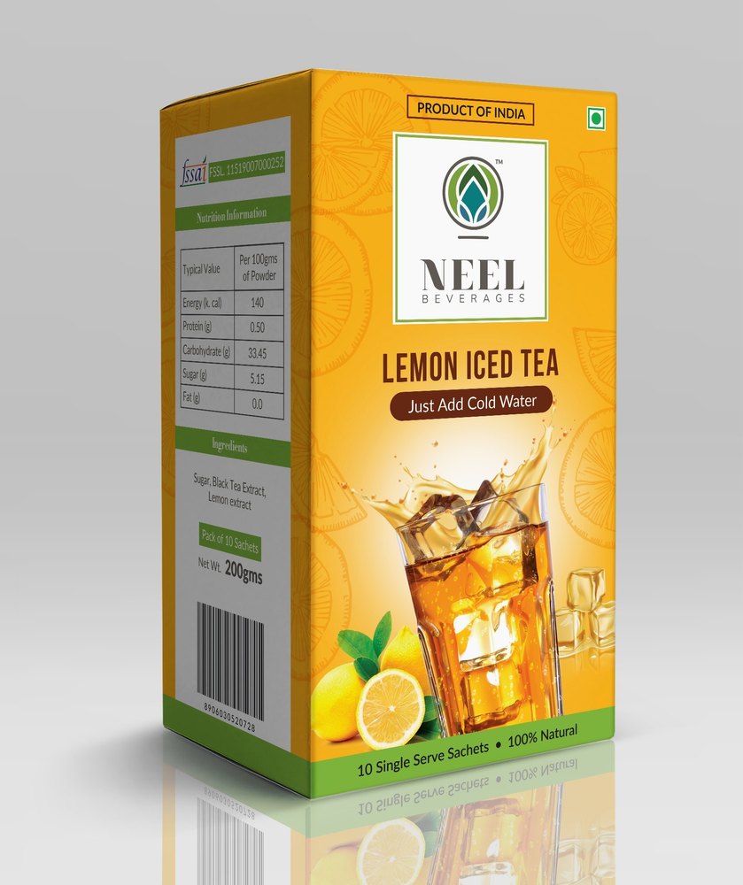 Neel Instant Lemon Iced Tea, Packaging Size: Single Serve Sachets, Monobox