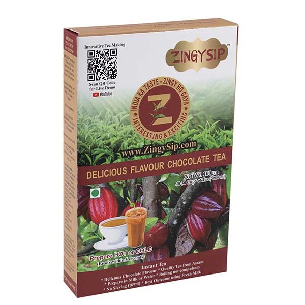 Zingysip Delicious Chocolate Tea (100 gm.) with Vitamin A & D, Grade: Premium