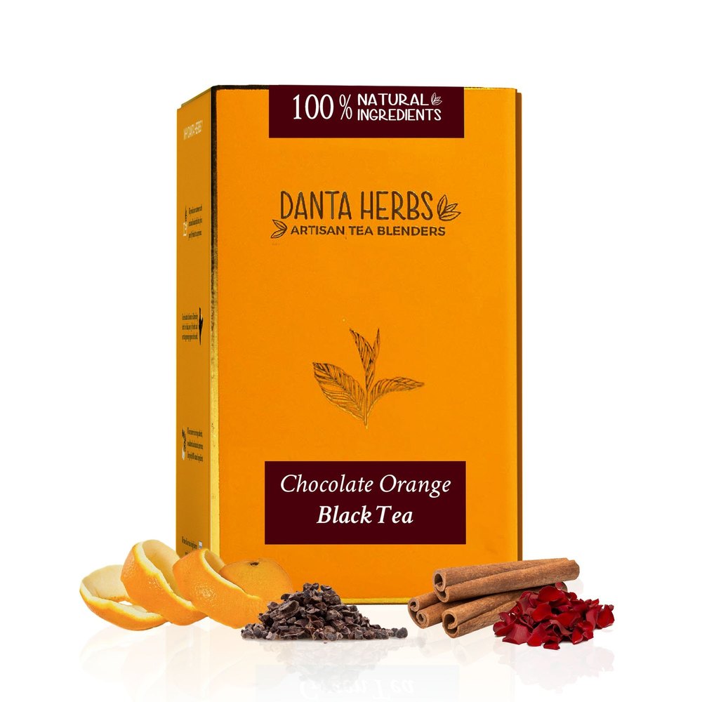 Blended Danta Herbs Chocolate Orange Black Tea For Retail / Distributor, Leaves, 100 g