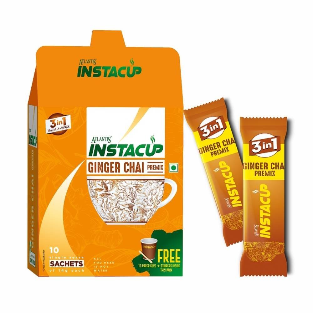 Atlantis InstaCup Instant Ginger Tea Premix, Powder, Packaging Type: Bottle