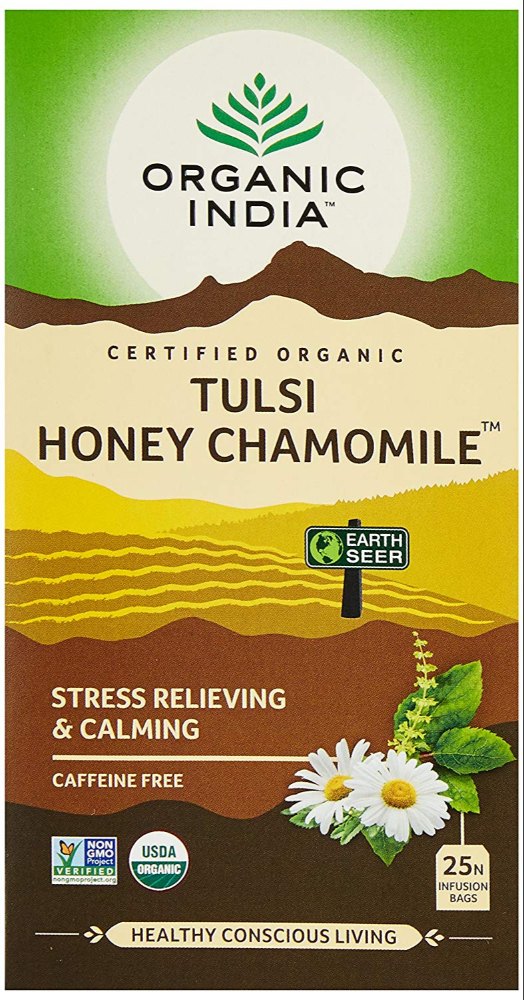 Organic India Tulsi Honey Chamomile 25 Tea Bags, Packaging Type: Box