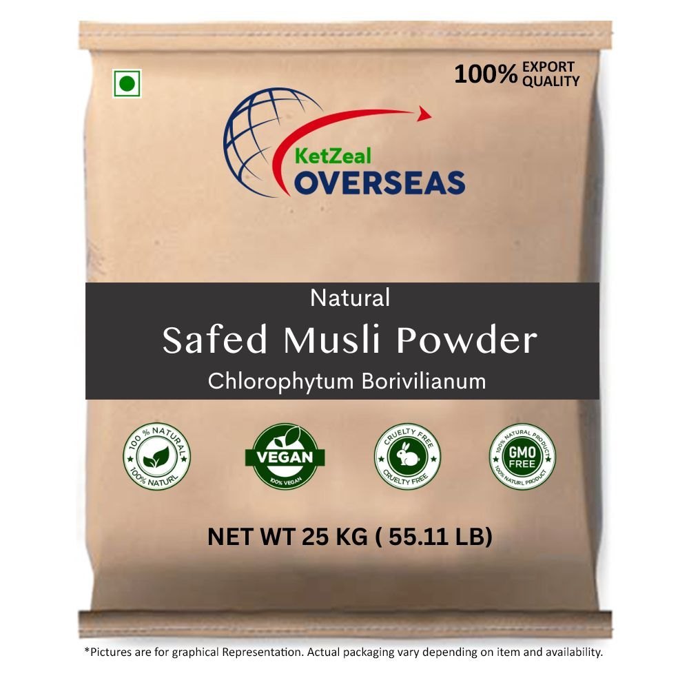 Chlorophytum borivilianum white Safed Musli Powder, Packaging Size: 25 kg