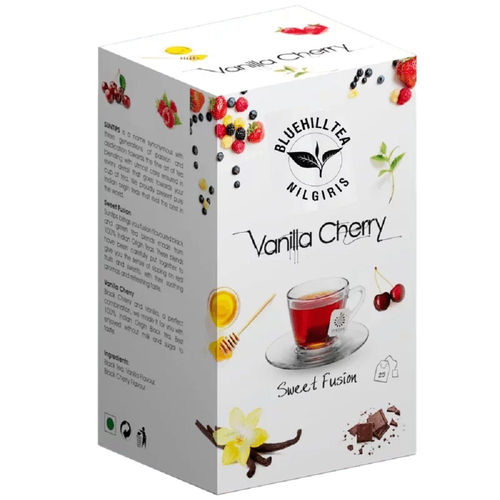 Black Bluehills- Vanilla Cherry Tea, Powder, Packaging Size: 2g X 25 Foil Envelop Bags