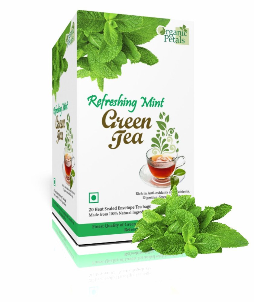 ORGANIC PETALS Refreshing Mint Green Tea, Leaves