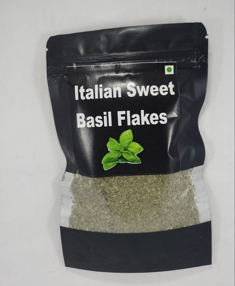 Green Italian Sweet Basil Flakes, Packaging Type: Packet, Packaging Size: 100g