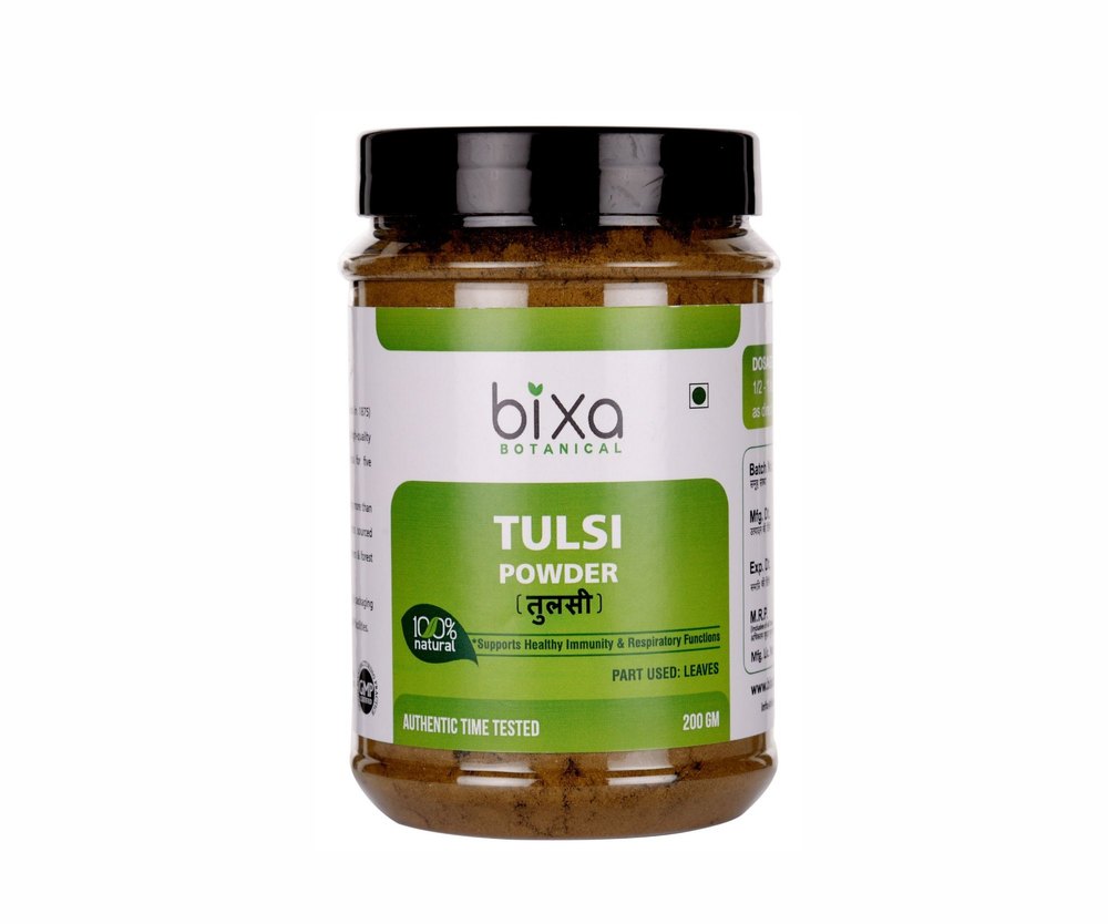 Brown TULSI LEAVES POWDER OCIMUM SANCTUM- 200 gm, Packaging Type: Bottle