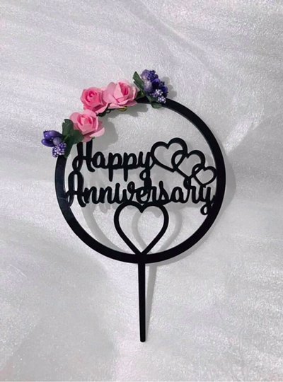 Red 1 Piece Packing Acrylic Cake Topper, Packaging Type: Packet