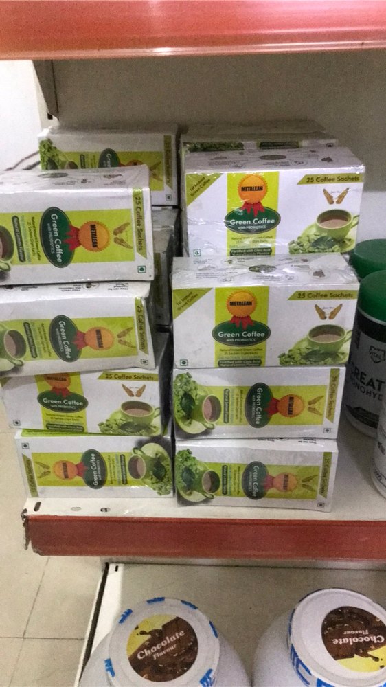 METAALEAN Lemon Green Coffee Powder Fat Burner Organic, Packaging Size: 25 Sachets