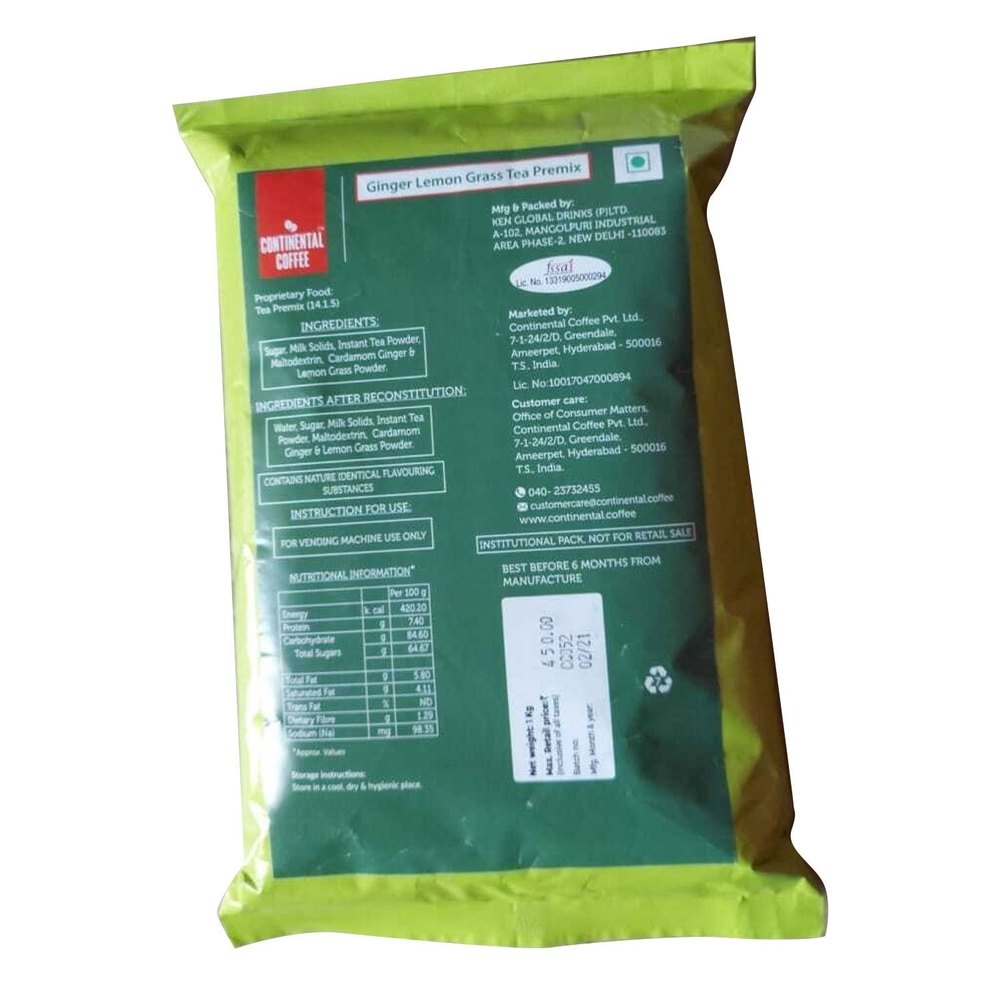 Continental Coffee Ginger Lemongrass Tea Premix, 1kg, Powder