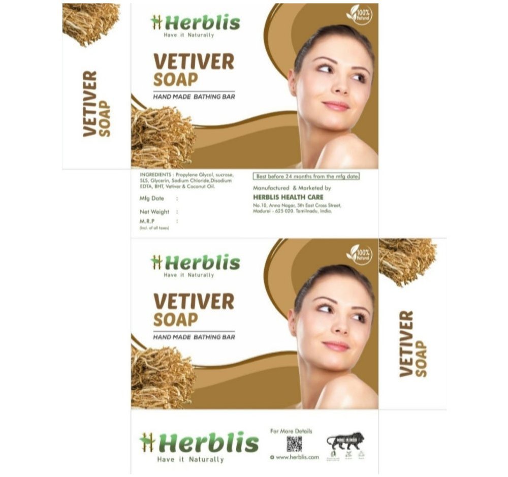 Herblis Vetiver Soap, For Bathing, 100g