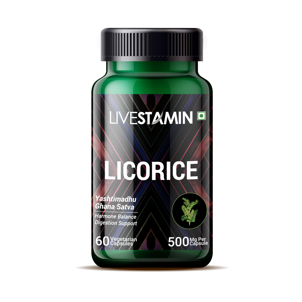 Herbal Licorice Capsules Glycyrrhiza Glabra Root Extract Supplement, Packaging Type: Bottle, for Personal