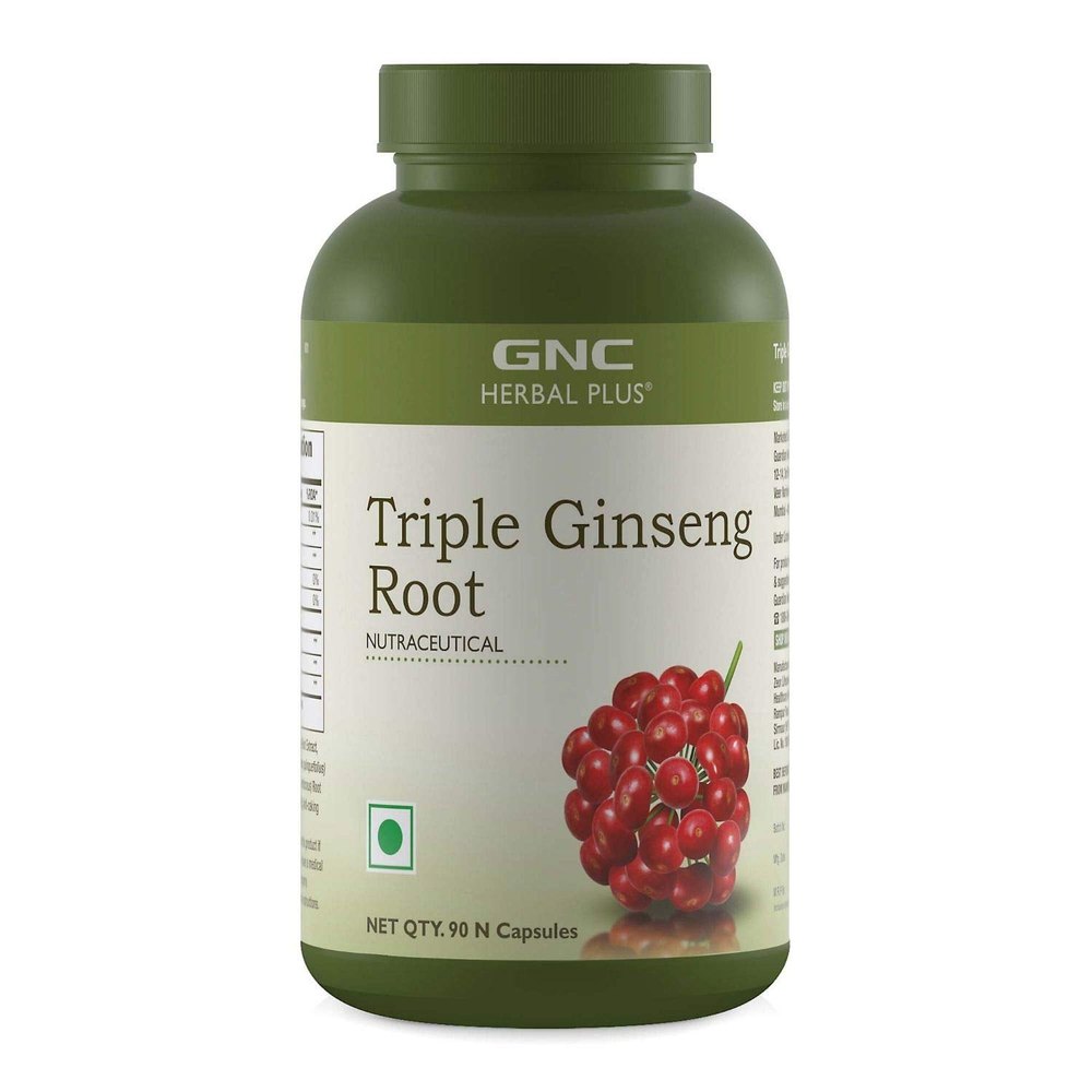 GNC Triple Ginseng Root 90 Caps 45 Servings, Packaging Type: Bottle, Form: Capsules